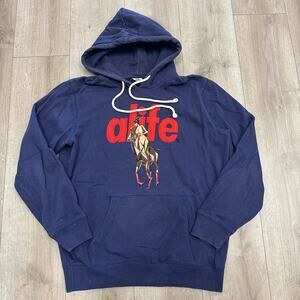 Alife New York Polo Navy Hoodie Sweater Size Large L B20